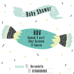 Baby shower invitation bonbon - Faire Part Magnet
