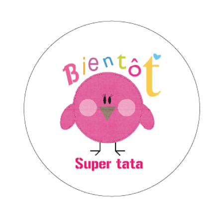 Badge annonce grossesse bientôt super tata - Faire Part Magnet

