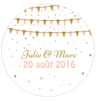Badge Julie+Marc - Faire Part Magnet
