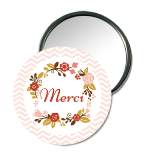 Badge miroir de poche Merci - Faire Part Magnet
