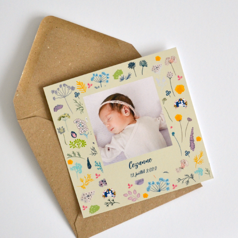 Faire-part de naissance botanique forêt