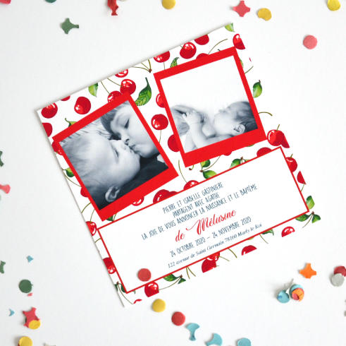 Faire-part de naissance Cerise