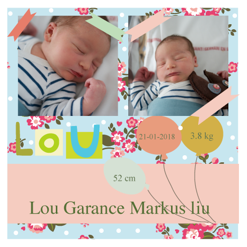 Faire-part naissance liberty bleu