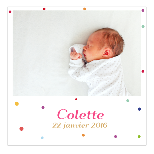 Faire-part Magnet pola confettis