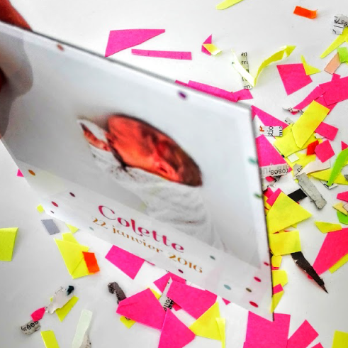 Faire-part Magnet pola confettis