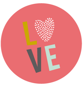 Sticker rond love - Faire Part Magnet
