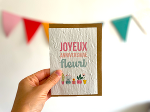 Carte à planter joyeux anniversaire fleuri