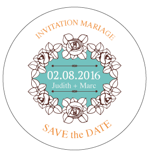 Badge Judith+Marc - Faire Part Magnet
