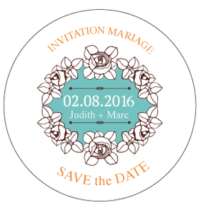 Badge Judith+Marc - Faire Part Magnet
