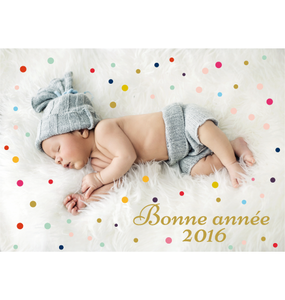Carte bonne année 2016 confettis