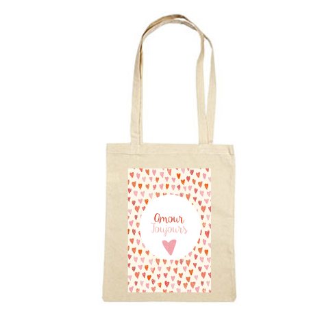 Tote bag cadeau témoin coeur