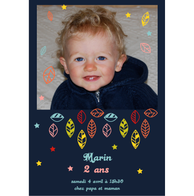 Invitation anniversaire Marin