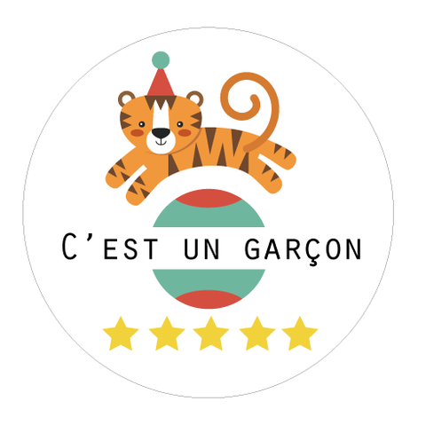 Badge annonce grossesse "c'est un garçon"