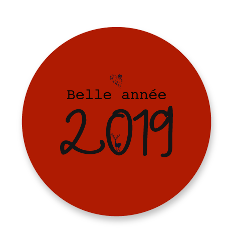 Badge rond bonne année 2019