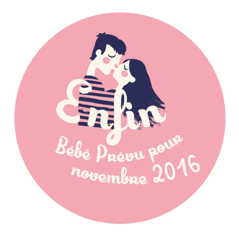 Badge "Bébé Prévu pour novembre 2016"