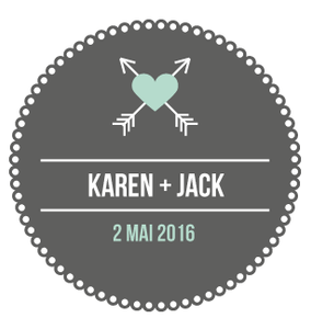 Badge Karen + Jack - Faire Part Magnet
