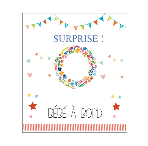 Carte a gratter surprise bébé à bord !