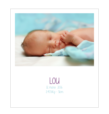 Carte à gratter naissance Lou