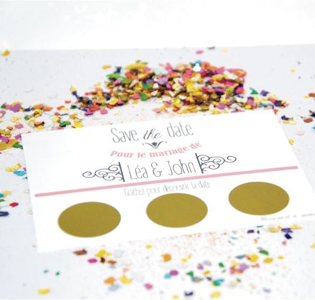 Carte à gratter save the date