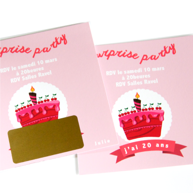 Carte numérique invitation à gratter anniversaire fille ado