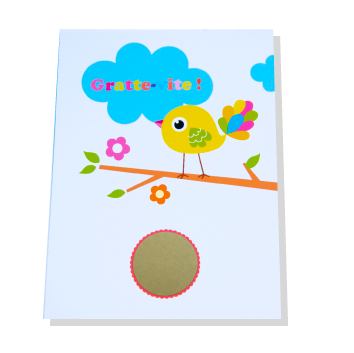 Carte a gratter annonce grossesse oiseau