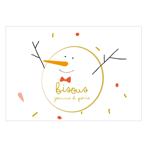Badge aimanté + carte joyeux Noël avec un bonhomme de neige - Faire Part Magnet
 - 2