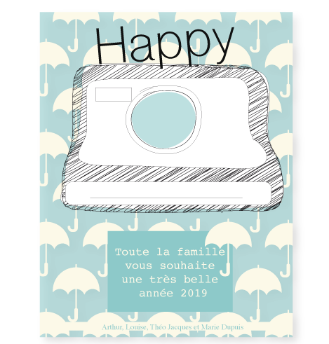 Cartes de voeux 2019 parapluie jolie jolie