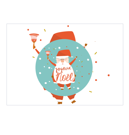 Badge aimanté + carte joyeux Noël avec le père Noël - Faire Part Magnet
 - 3