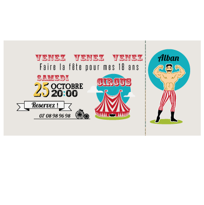 Carte anniversaire Invitation 18 ans