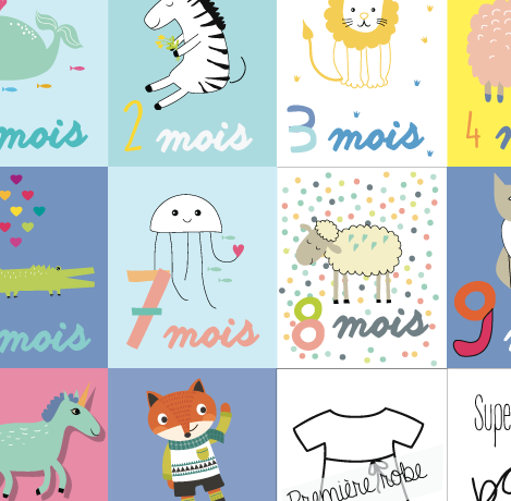 Carte mois après mois bébé