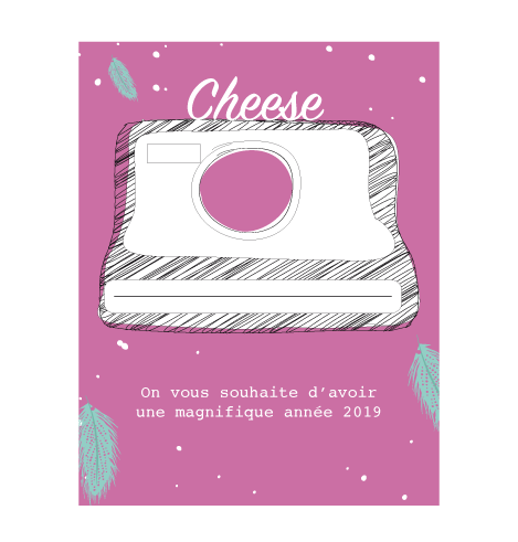Carte de voeux polaroid plume