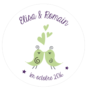 Badge Elisa+Romain - Faire Part Magnet
