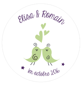 Badge Elisa+Romain - Faire Part Magnet
