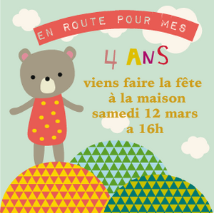 Invitation magnétique anniversaire 4 ans