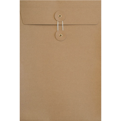 Enveloppe carton couleur manille fermeture ficelle