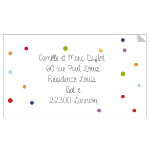 Sticker Adresse confettis - Faire Part Magnet
