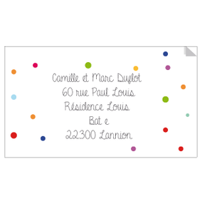 Sticker Adresse confettis - Faire Part Magnet
