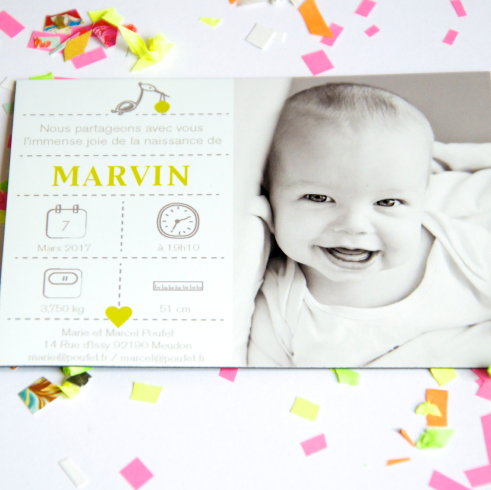 Faire-part naissance magnetique Marvin