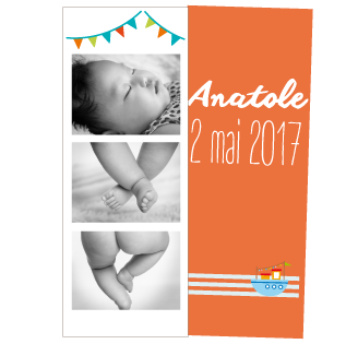 Faire-part naissance photomaton Anatole