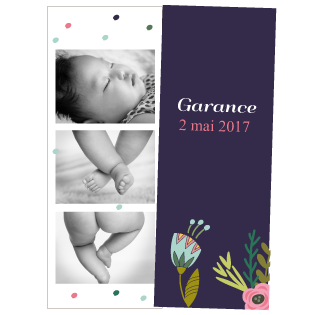 Faire-part naissance photomaton Garance