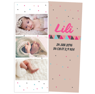 Faire-part naissance photomaton Lili