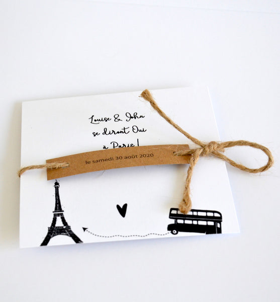 Faire-part de mariage Londres-Paris