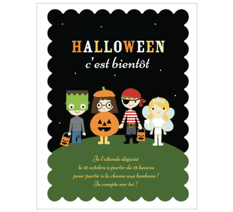 Carte halloween invitation enfant
