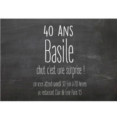 Invitation anniversaire 40 ans
