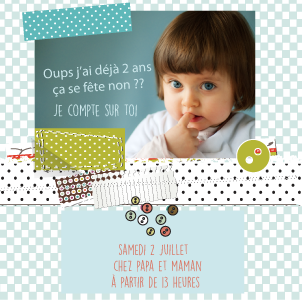 Invitation anniversaire scrap