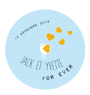 Badge personnalisé Jack et Yvette - Faire Part Magnet
