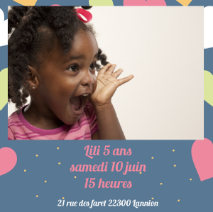 Invitation magnétique anniversaire 5 ans