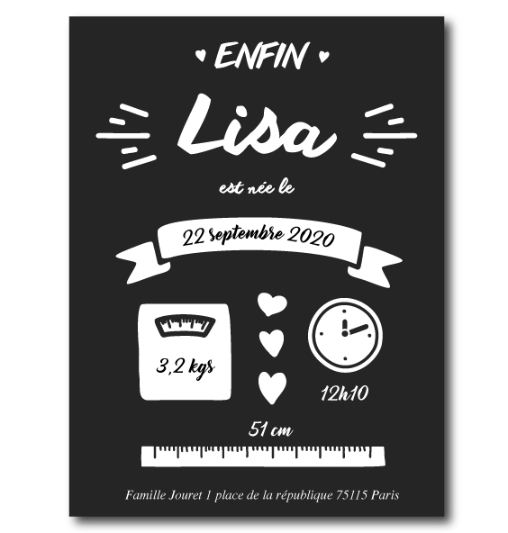 Faire-part de naissance pictos