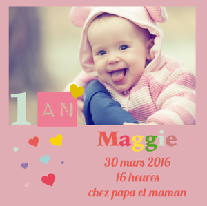 Invitation anniversaire 1 an