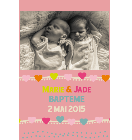 Magnet Baptême Marie et Jade